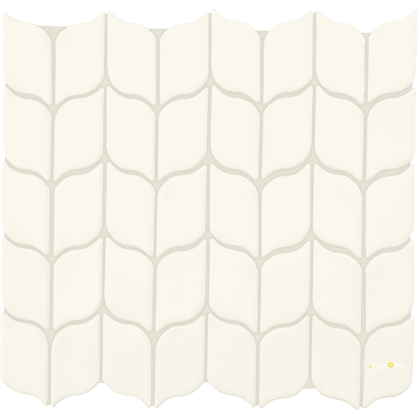 CROSSVILLE HANDWRITTEN NEUTRALS UNSCRIPTED LEAF MOSAIC GLOSS .875 SF/SHT