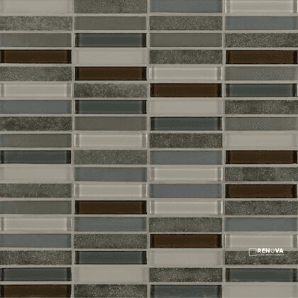 CROSSVILLE EBB AND FLOW DUSK AND DAWN 1/2X3 STACKED MOSAIC .9588 SF/SHT