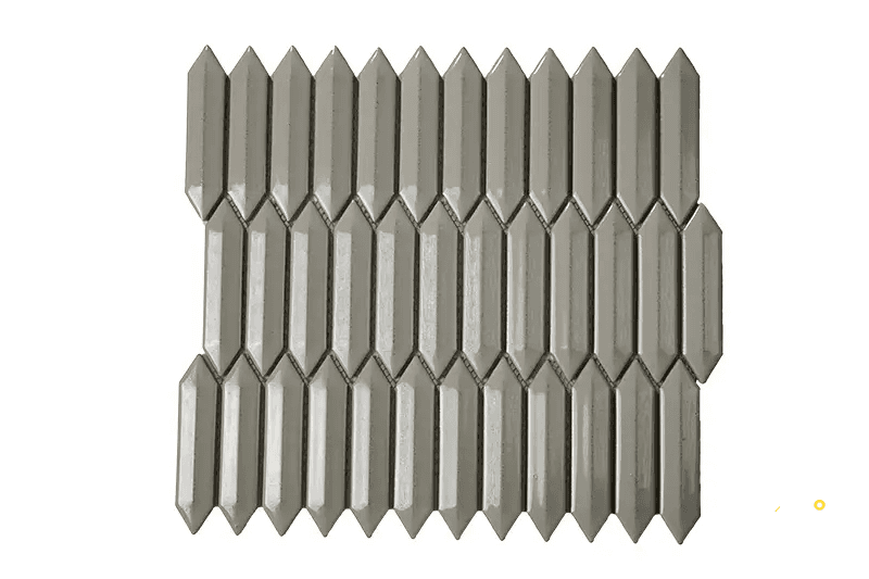CC MOSAICS PLUS BRIGHT GREY 3D PICKETS MOSAIC
