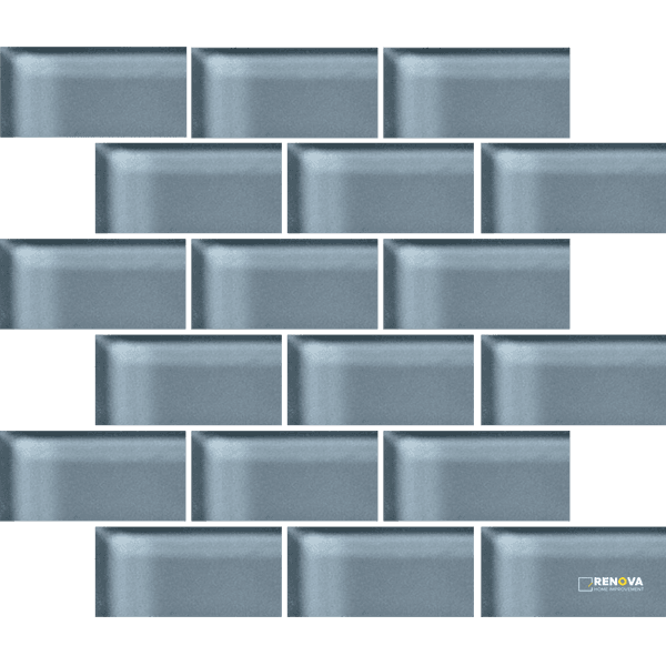CROSSVILLE GLASS BLOX BLUE HAZE 2X4 MOSAIC .9385 SF/SHT