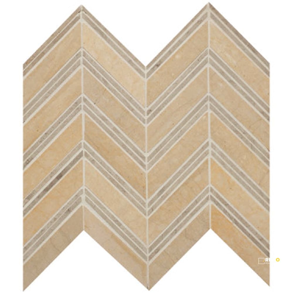 BEIGE HONED CHEVRON MOSAIC