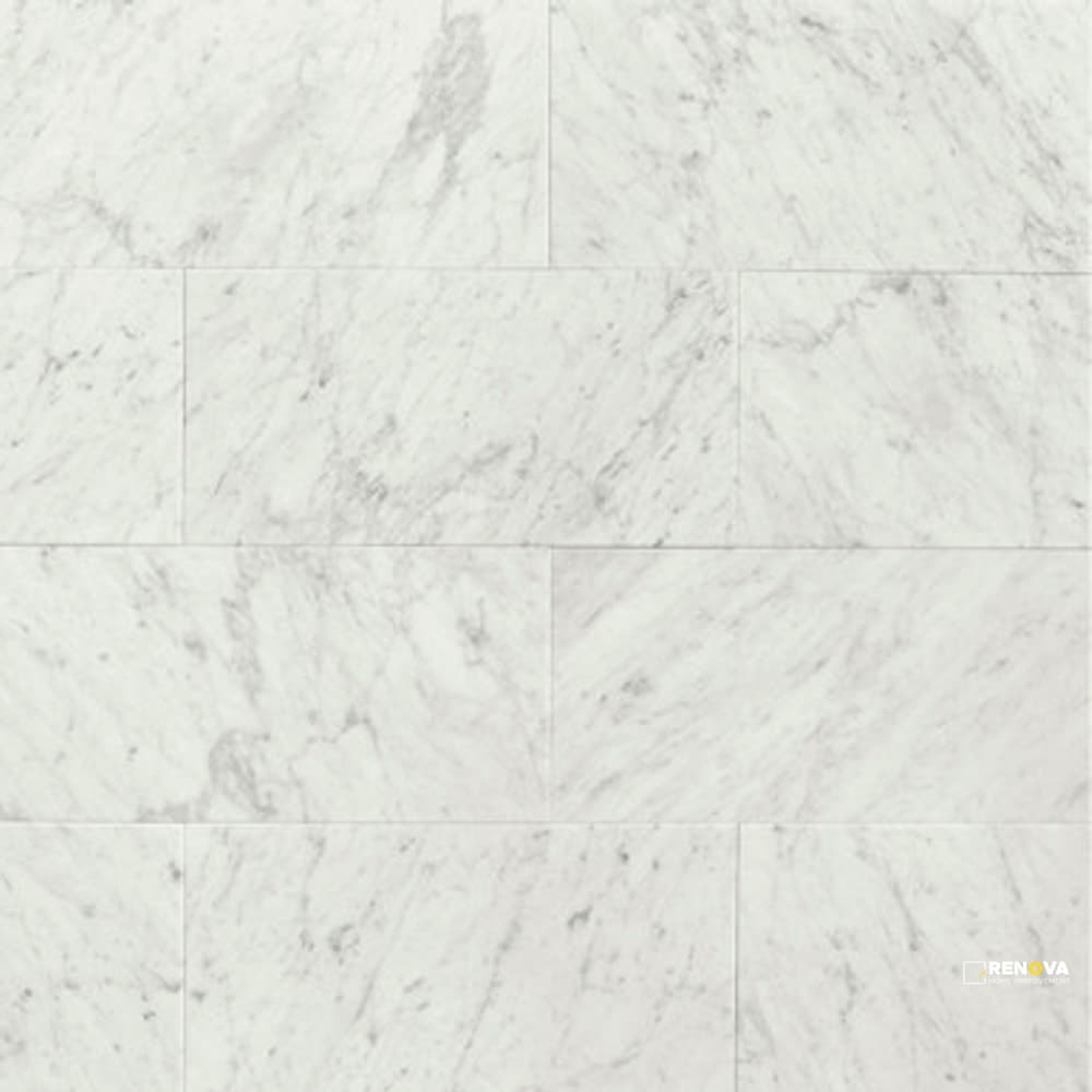 WHITE CARRARA HONED 12" X 24"