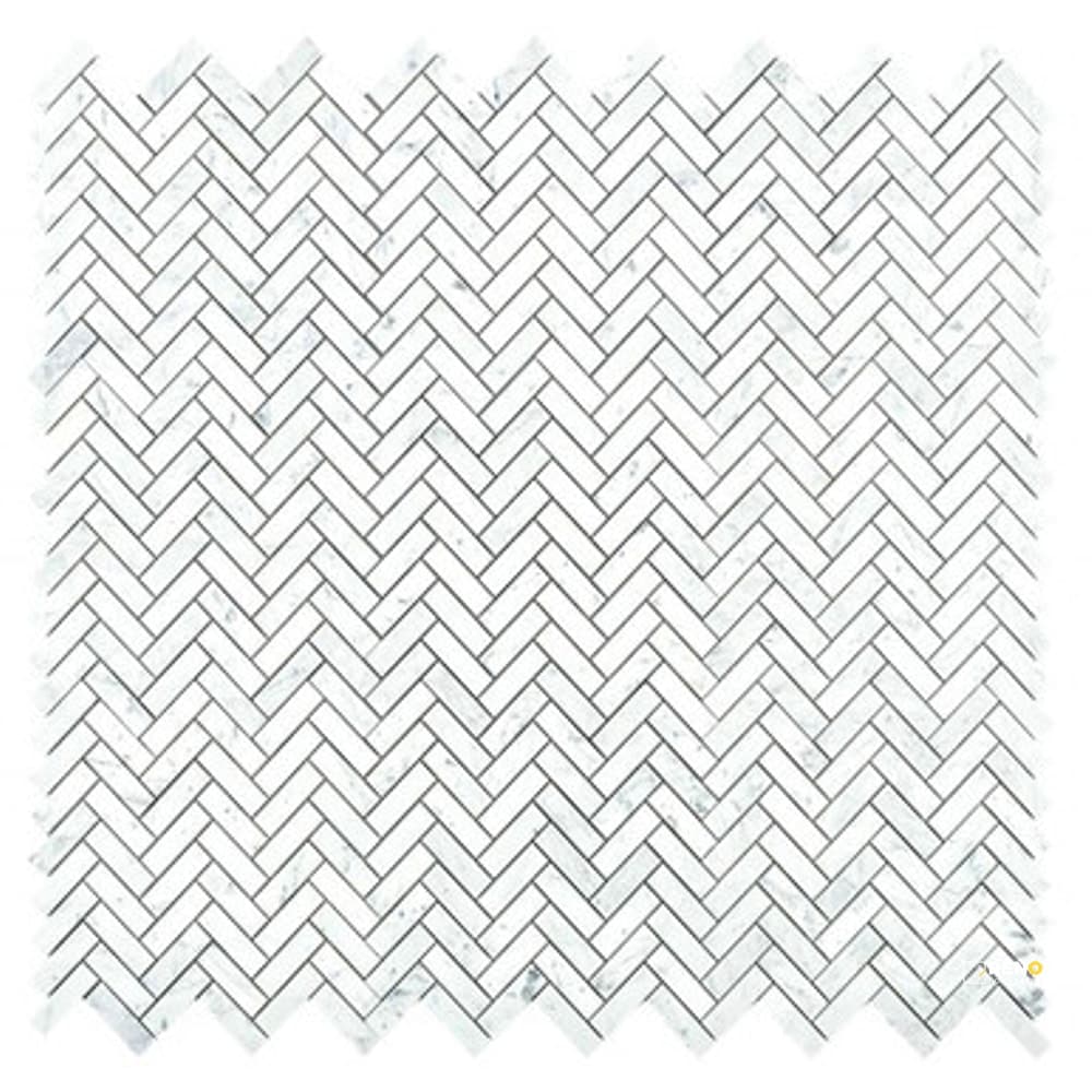 CHEVRON LONG CARRARA MOSAIC 11" X 12.5"