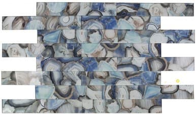 AURA SHELL BLUE GLASS TILE 4" X 24"