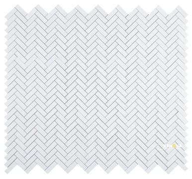 CHEVRON LONG THASSOS MOSAIC 11" X 12.5"