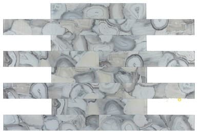 AURA SHELL GREY GLASS TILE 4" X 24"