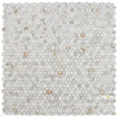 AETHER CALACATTA POLISHED MOSAIC 11.5" X 12"